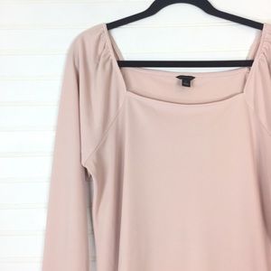 Ann Taylor Blush Pink Long Sleeve BlouseTop sz L